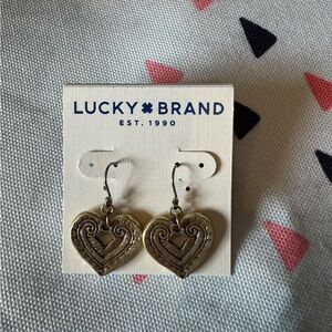 Lucky Brand Gold Heart Earrings